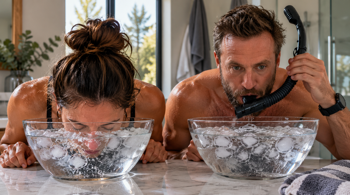 BioSpectral Systems article image: "Cold Face Plunging: A Nervous System Portal" — the NeuroPlunge trigeminal-nerve cold water face immersion protocol