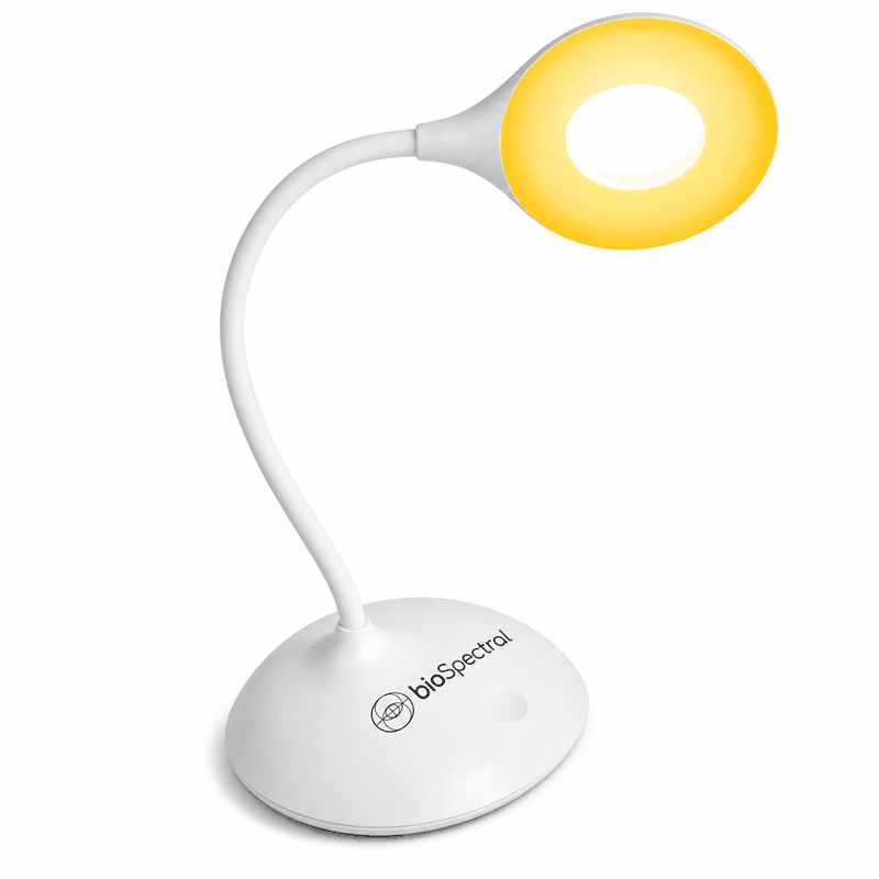 BioSpectral Multi-Mode Glow Lamp — one lamp for your entire evening, Yellow, Orange, and Red settings