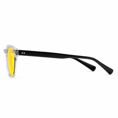 BioSpectral Systems Zoe Quartz (Day) daytime blue light filtering glasses, three-quarter angled view