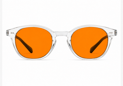 BioSpectral Systems Zoe Quartz (Night) nighttime blue light filtering glasses, front view
